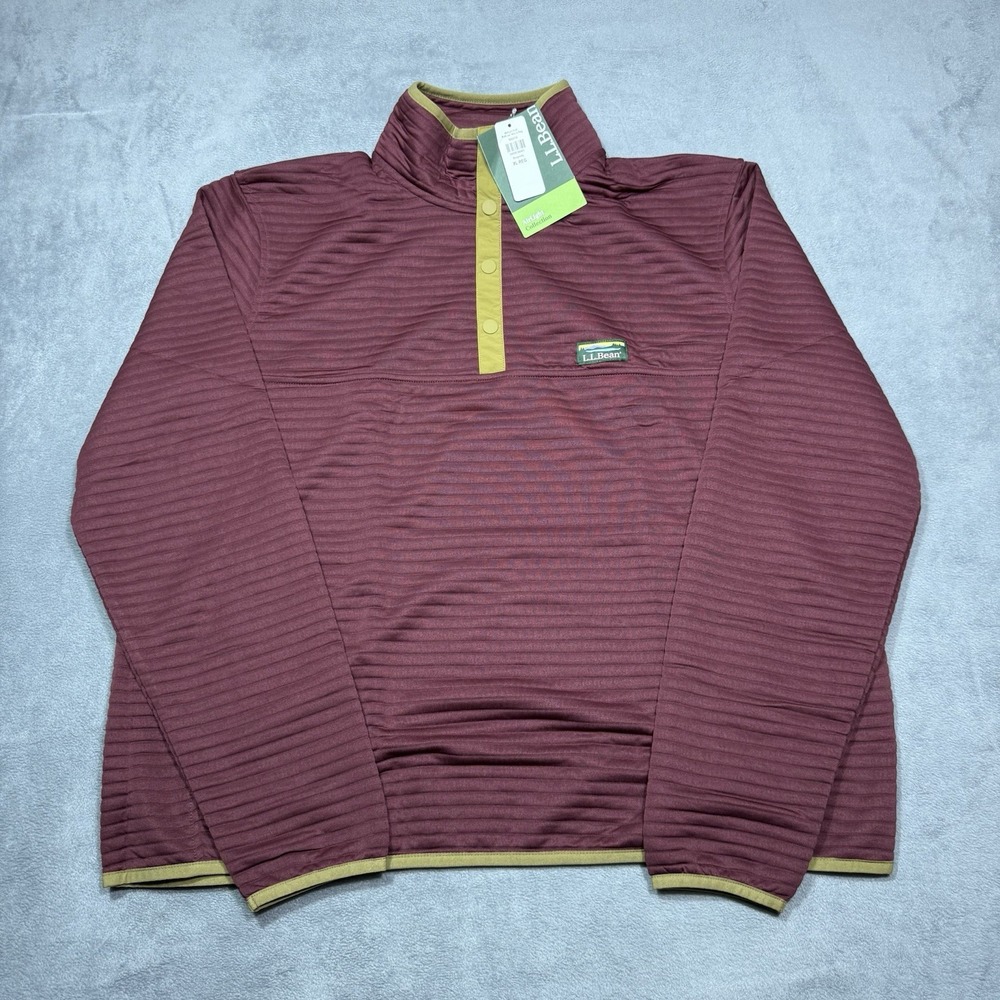 LL Bean Airlight Knit Pullover Mens XL Regular Burgundy Slightly Fitted NEW